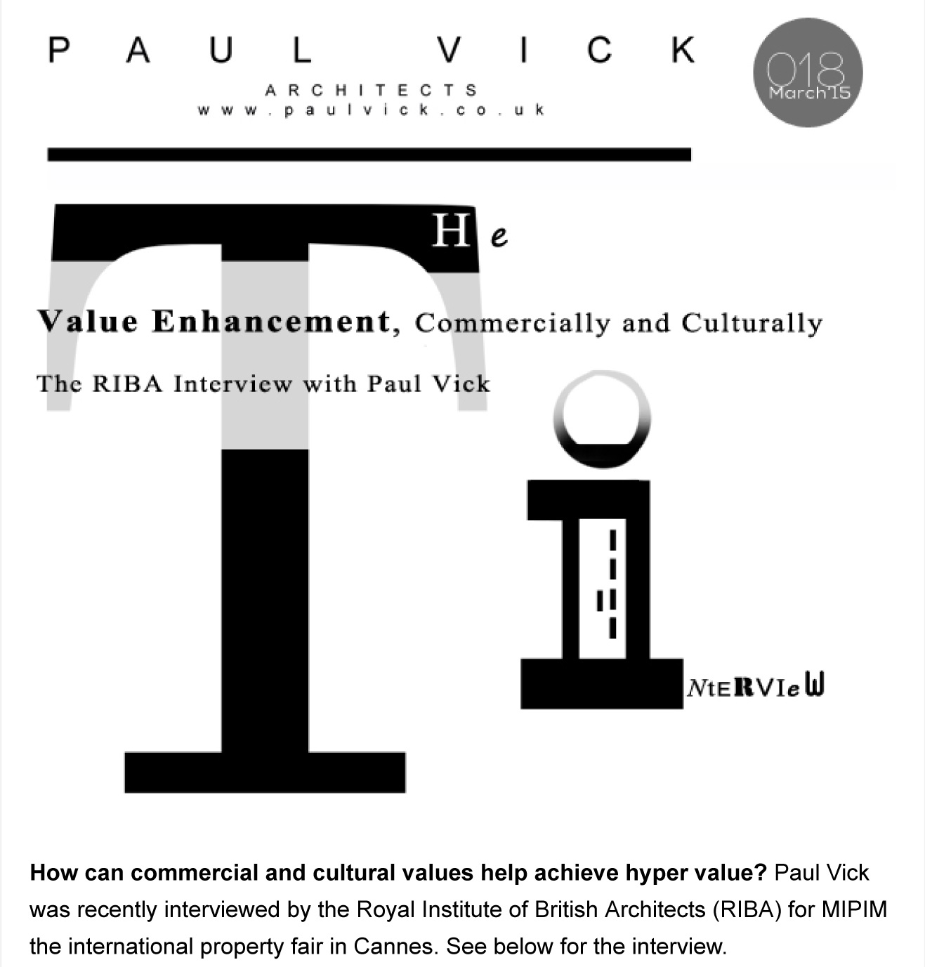 Paul Vick Newsletter